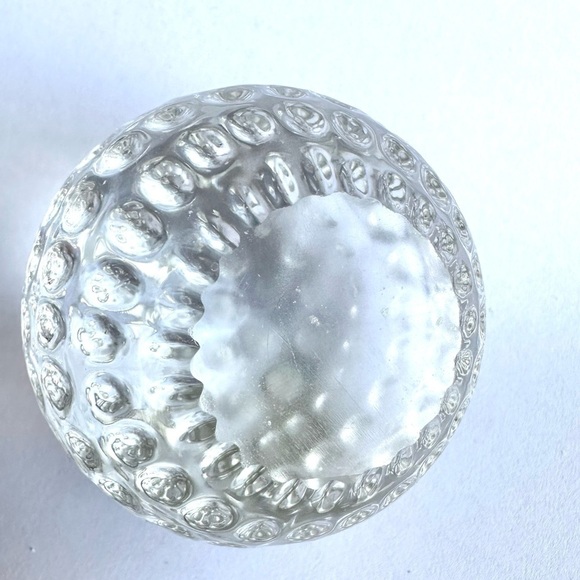 Glass Golf Ball Paperweight 2" Clear Crystal Polished Bottom Golfball Office - Picture 5 of 8